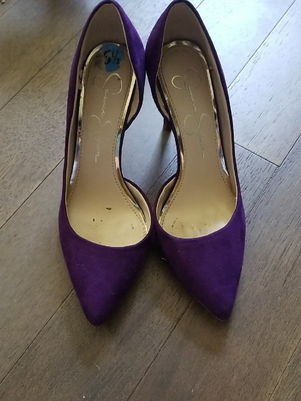 Jessica Simpson Purple Suede Pointed Toe Stiletto Pumps - Picture 4 of 7